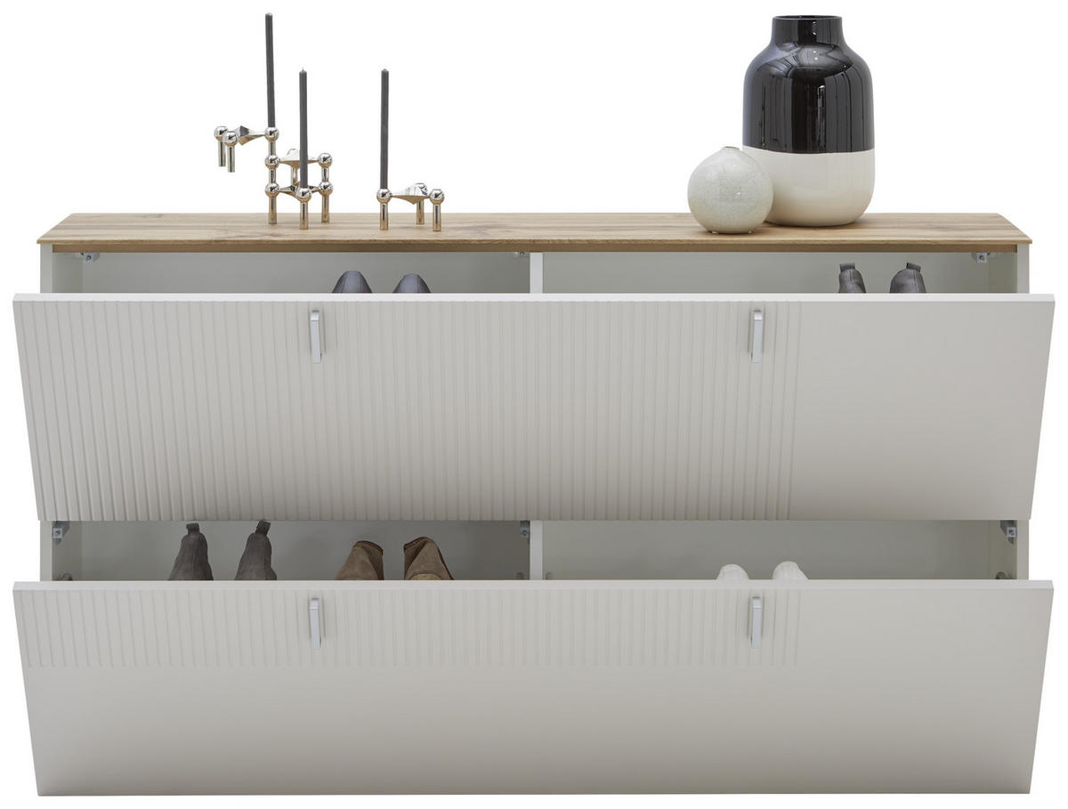 HÄNGESCHUHSCHRANK Eiche furniert Eichefarben, Sandfarben  - Sandfarben/Eichefarben, Design, Holz/Holzwerkstoff (140/79/28cm) - Dieter Knoll