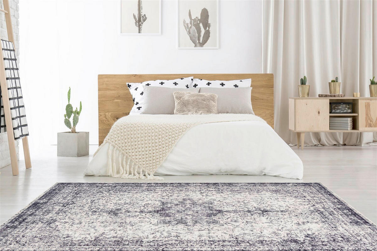 VINTAGE-TEPPICH  Wohnzimmer 120/170 cm Grau rechteckig  - Grau, Basics, Textil (120/170cm) - Kayoom