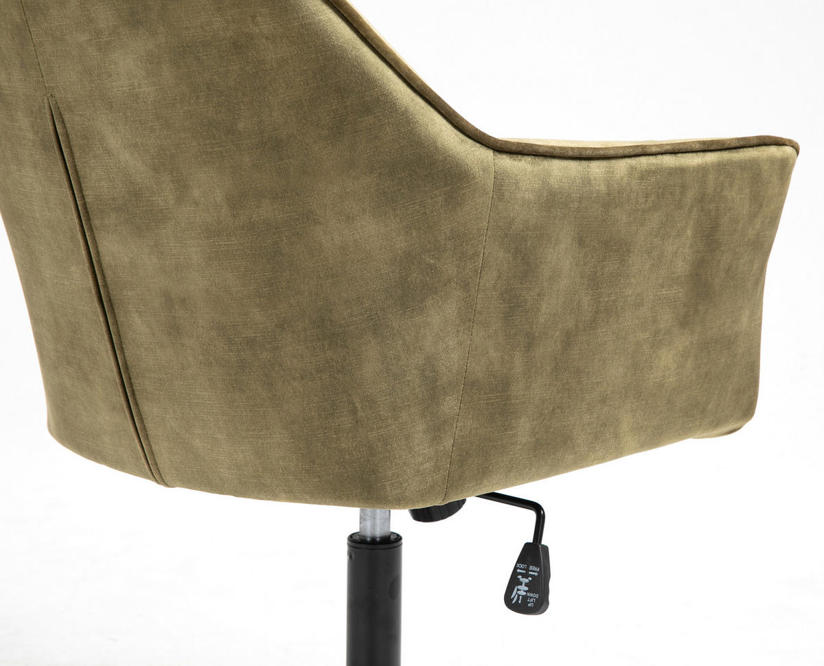 DREHSTUHL  in Samt Olivgrün  - Schwarz/Olivgrün, MODERN, Kunststoff/Textil (60/90/61cm) - MID.YOU