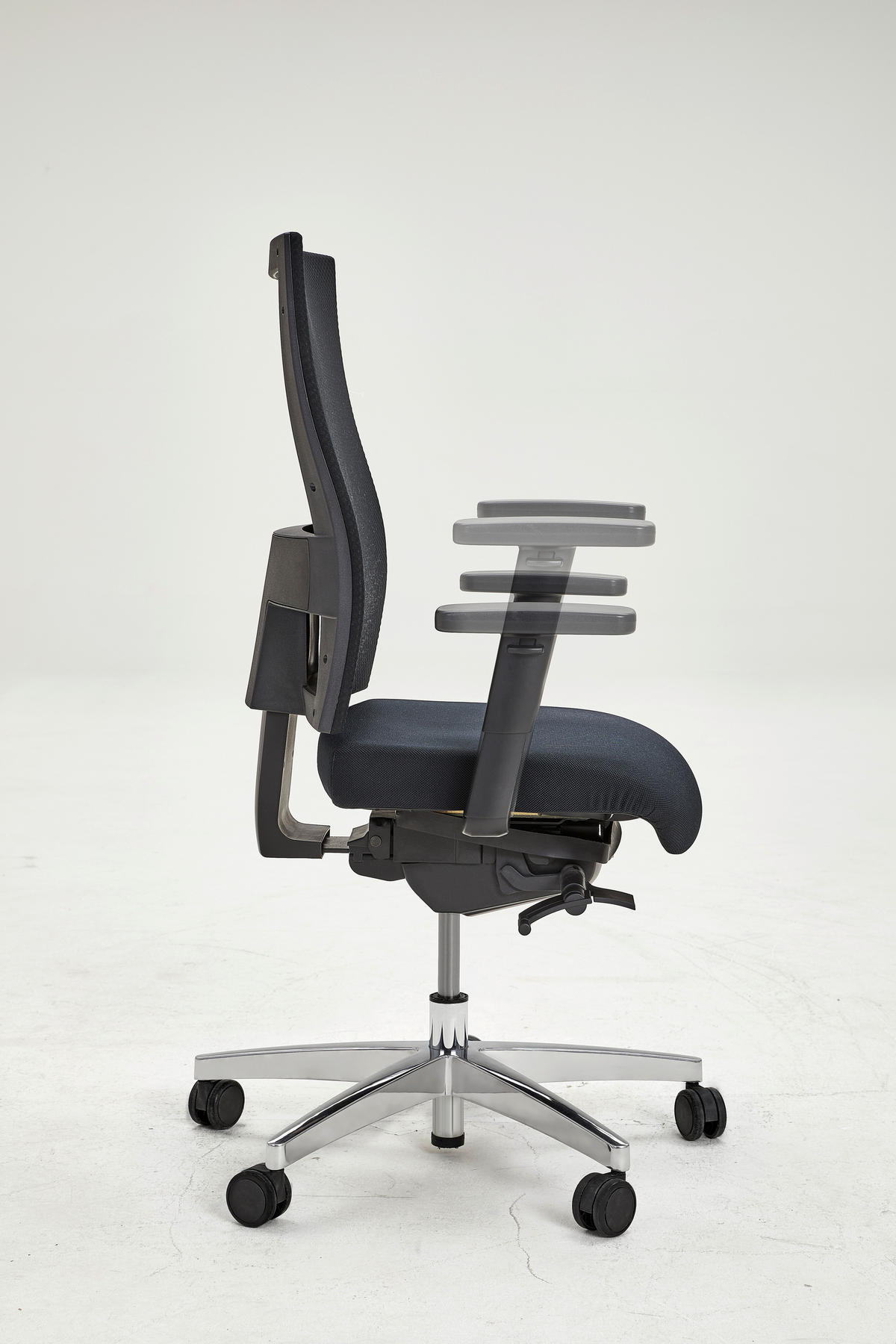 DREHSTUHL Webstoff Schwarz, Alufarben  - Schwarz/Alufarben, Design, Kunststoff/Textil (70/101-113/48cm) - Topstar