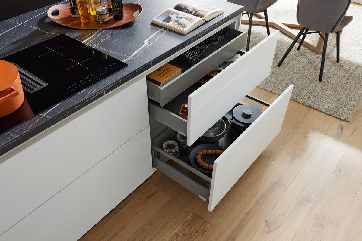 EINBAUKÜCHE ULTRA GLISS  - Weiß, Design, Holzwerkstoff - Novel