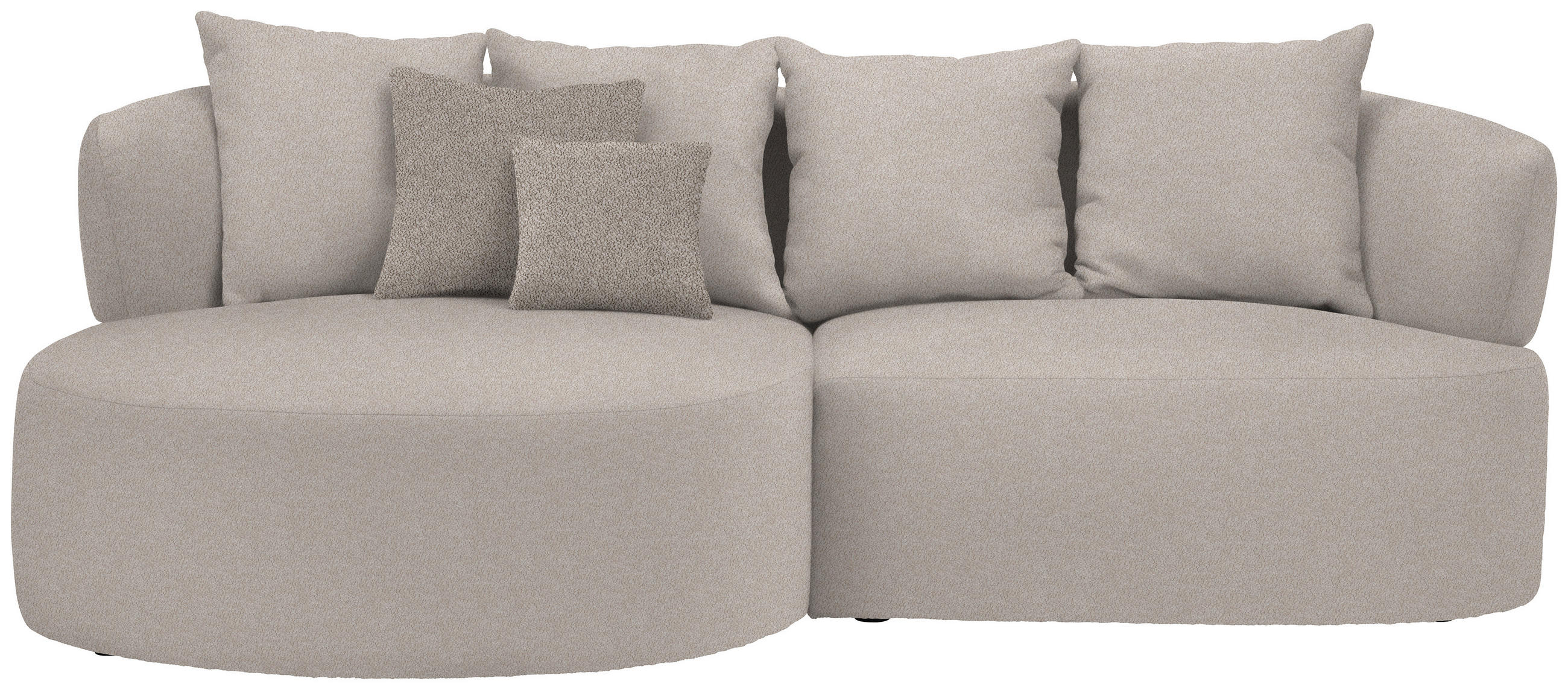 ECKSOFA in Plüsch Greige  166/235 cm  - Greige/Graubraun, MODERN, Kunststoff/Textil (166/235cm) - Hom`in