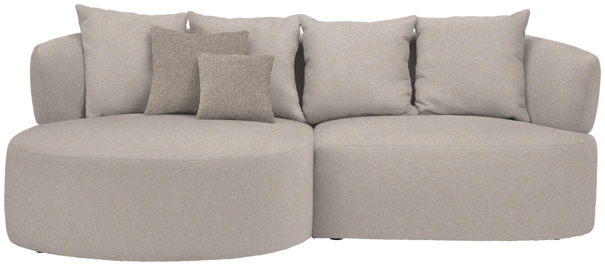 ECKSOFA in Plüsch Greige  166/235 cm  - Greige/Graubraun, MODERN, Kunststoff/Textil (166/235cm) - Hom`in