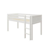 HOCHBETT 90/200 cm,  in Absturzsicherung, Leiter, Rollrost  - Weiß, MODERN, Holz (90/200cm) - Chameo