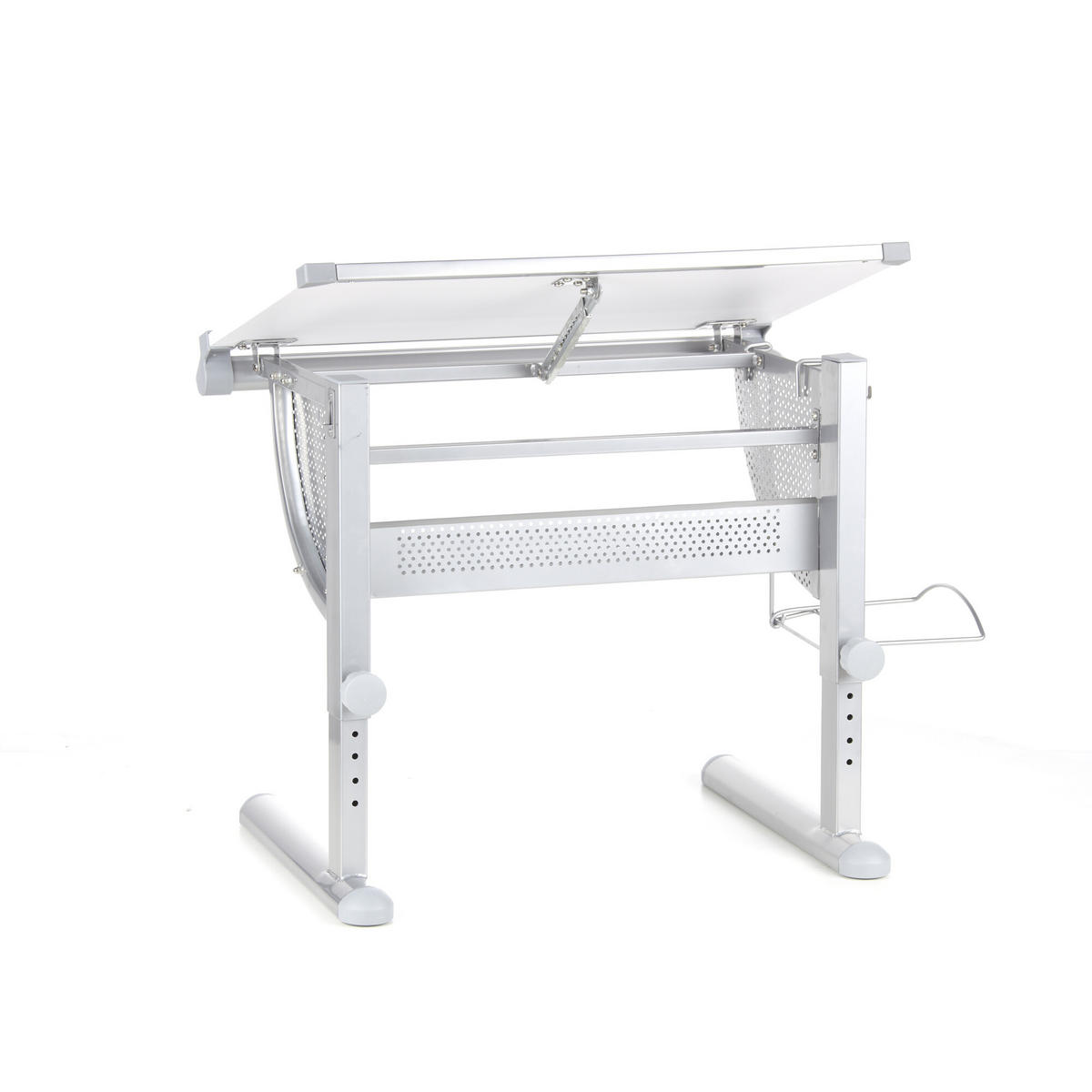 JUGENDSCHREIBTISCH 50/80/56-80 cm  - Silberfarben/Weiß, Basics, Holzwerkstoff/Kunststoff (50/80/56-80cm) - MID.YOU