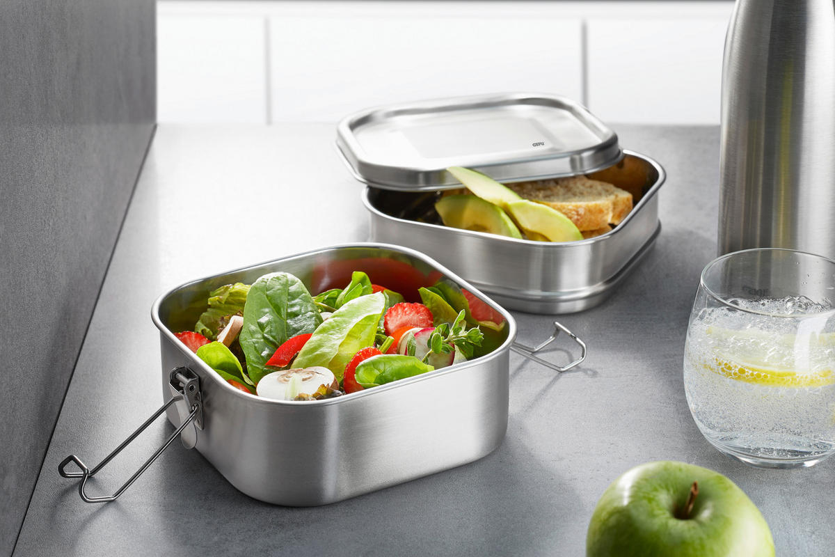 LUNCHBOX 1,8 l  - Edelstahlfarben, Basics, Kunststoff/Metall (16,8/15,8/10cm) - Gefu