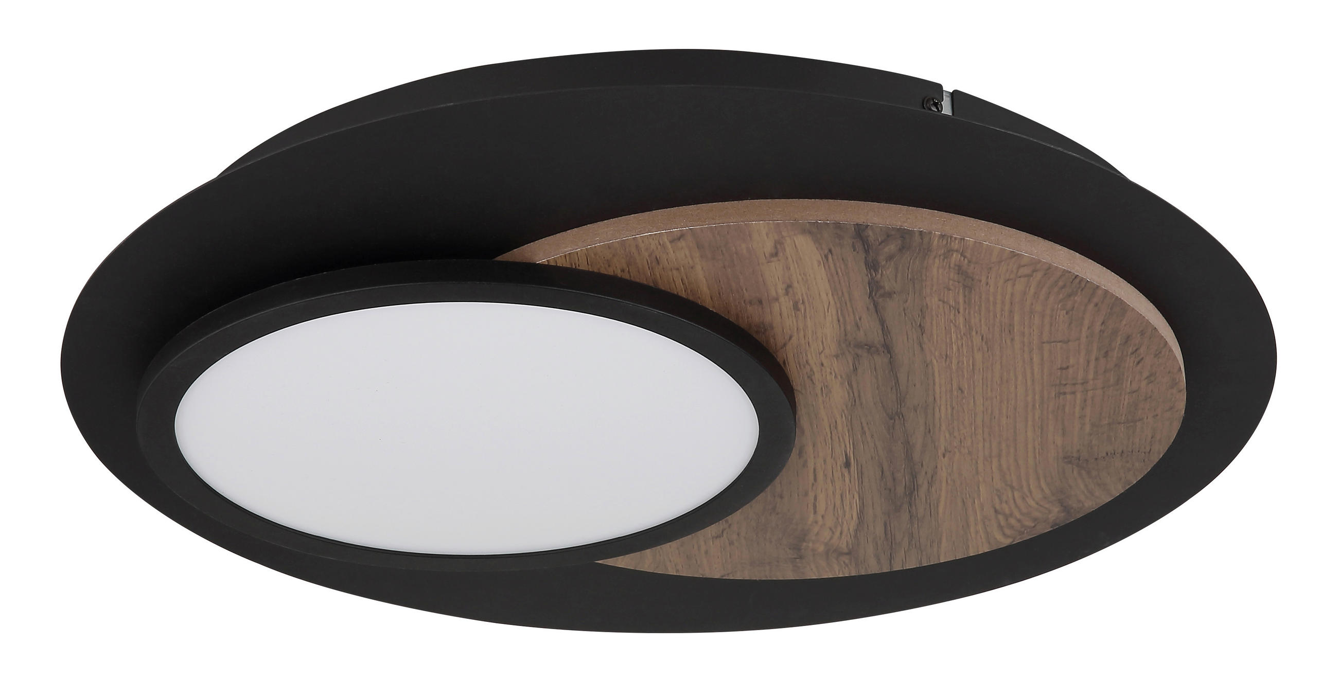 LED-DECKENLEUCHTE 48/5,6 cm   - Dunkelbraun/Schwarz, Natur, Holzwerkstoff/Kunststoff (48/5,6cm) - Globo