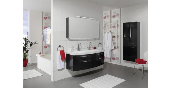 HOCHSCHRANK 60/162,8/33 cm - Chromfarben/Anthrazit, Design, Glas/Holzwerkstoff (60/162,8/33cm) - Novel