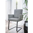 ARMLEHNSTUHL  in Stahl Chenille  - Schwarz/Grau, Design, Textil/Metall (56/92/60cm) - Dieter Knoll