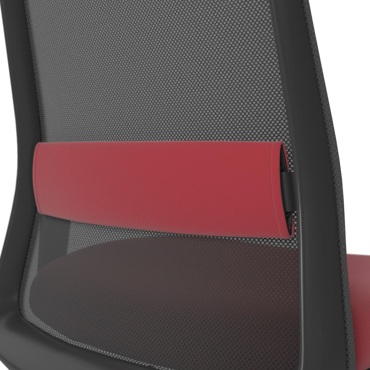 DREHSTUHL Lederlook Rot, Schwarz  - Rot/Schwarz, MODERN, Kunststoff/Textil (70/103-115/70cm)