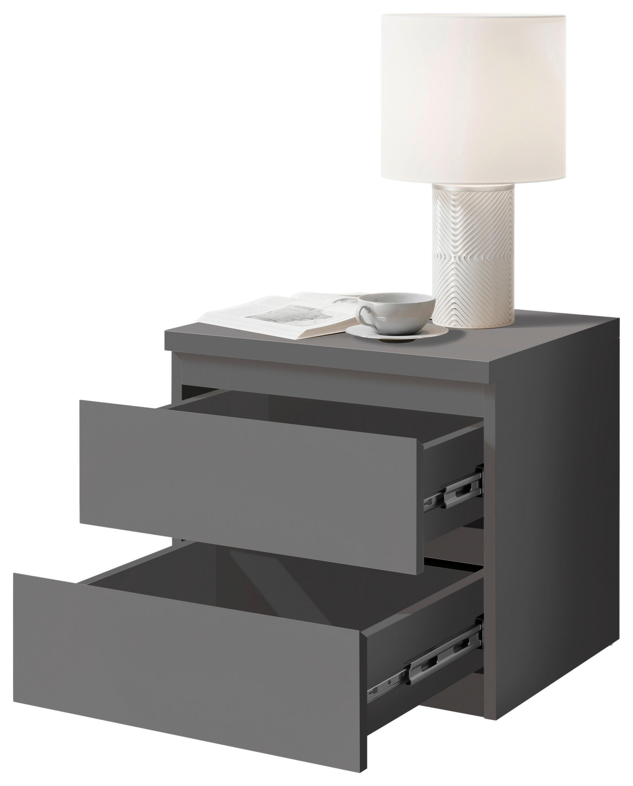 NACHTSCHRANK 45/43,6/38 cm  - Graphitfarben/Schwarz, Basics, Holzwerkstoff/Kunststoff (45/43,6/38cm) - MID.YOU