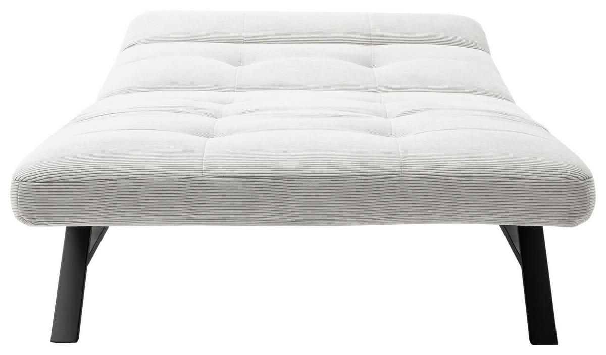 RELAXLIEGE in Cord Hellgrau  - Hellgrau/Schwarz, Design, Textil/Metall (120/54-113/158-198cm) - Pure Home Lifestyle