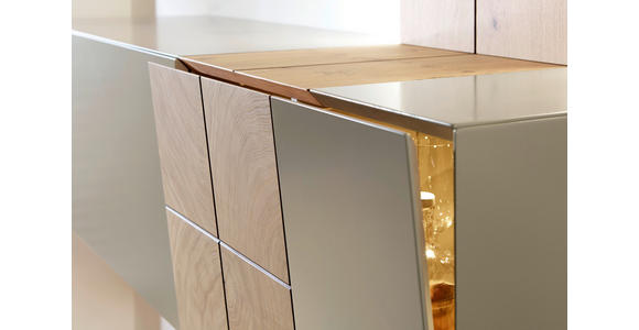 WOHNWAND in Taupe, Eichefarben 286/190/42 cm - Taupe/Eichefarben, Design, Holz/Holzwerkstoff (286/190/42cm) - Ambiente