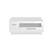 COUCHTISCH in Holzwerkstoff 110/65/44 cm  - Edelstahlfarben/Weiß Hochglanz, Design, Holzwerkstoff/Kunststoff (110/65/44cm) - MID.YOU