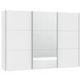 SCHWEBETÜRENSCHRANK  in Weiß  - Edelstahlfarben/Weiß, Design, Glas/Holzwerkstoff (303/215/65cm) - Carryhome