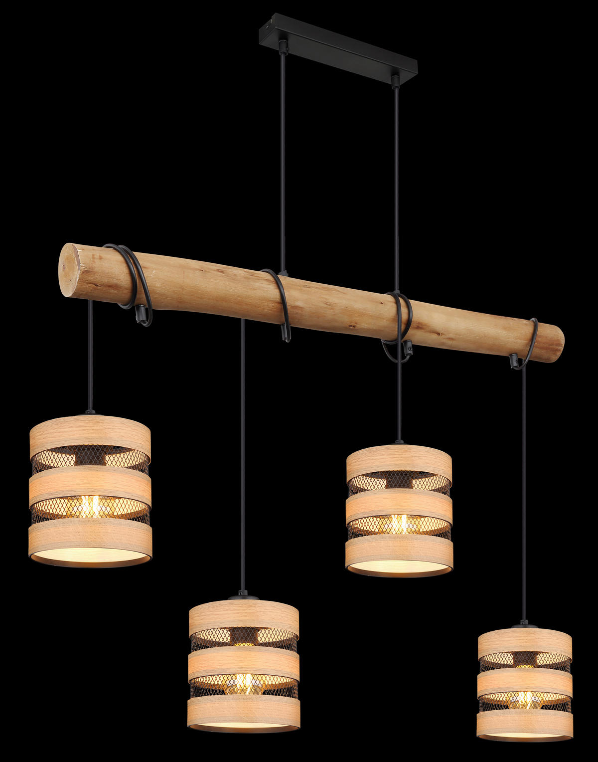 HÄNGELEUCHTE 85/15/120 cm    - Dunkelbraun/Schwarz, Design, Holz/Holzwerkstoff (85/15/120cm) - Globo