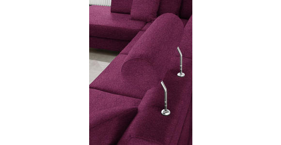 WOHNLANDSCHAFT  in Webstoff Lila  - Lila/Schwarz, Design, Holz/Textil (198/296/165cm) - Xora