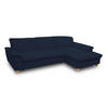 ECKSOFA  in Mikrofaser Dunkelblau  279/170 cm  - Eichefarben/Dunkelblau, KONVENTIONELL, Holz/Textil (279/170cm) - MID.YOU