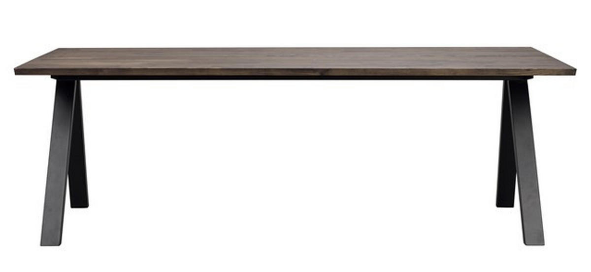 MATBORD i trä 220/100/75 cm   - brun/svart, Design, metall/trä (220/100/75cm) - Rowico