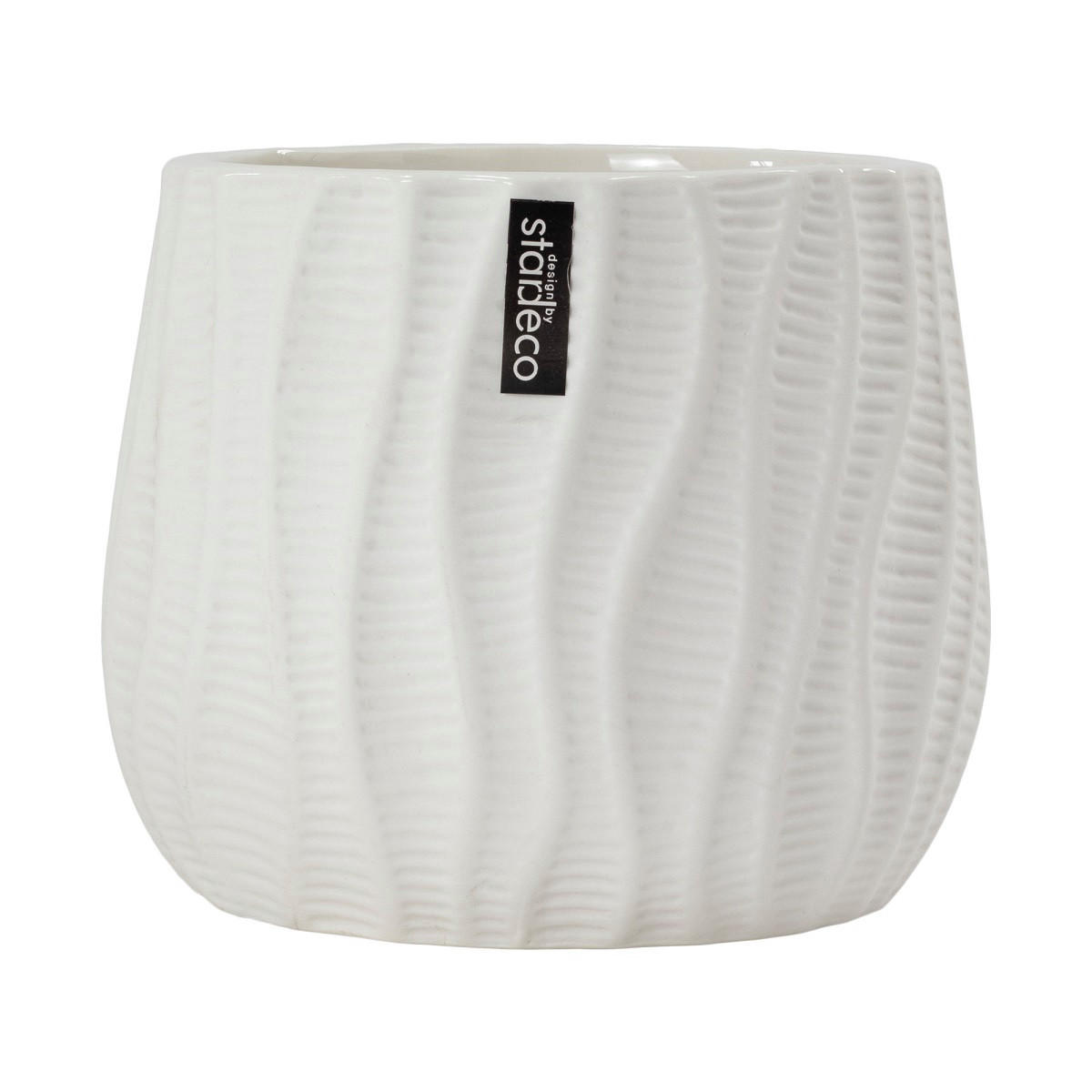 KVETNÍK keramika, 15/12/15 cm - biela, Basics, keramika (15/12/15cm)