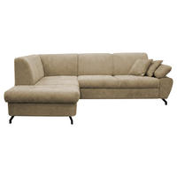 ECKSOFA CORA in Chenille Beige  198/261 cm  - Beige/Schwarz, Design, Textil/Metall (198/261cm) - MID.YOU