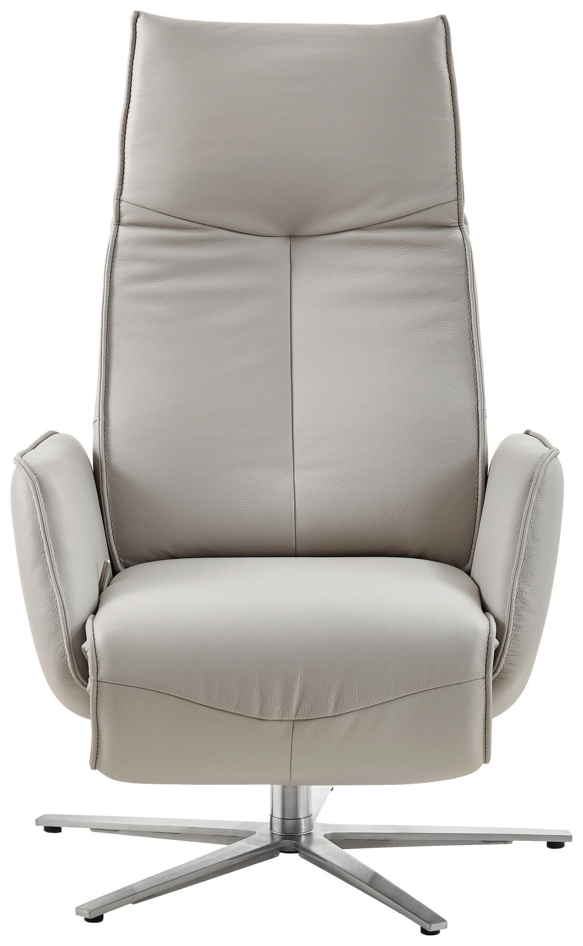 RELAX FOTEL - világosszürke/nemesacélszínű, Design, bőr (71/114/84cm) - Johann Jakob