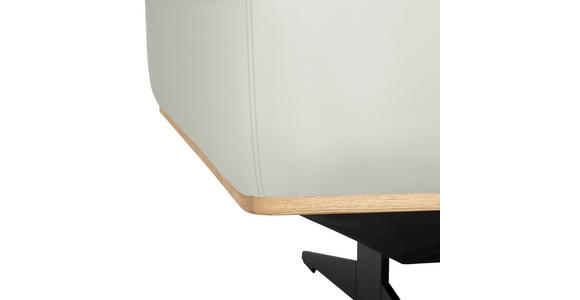 ECKSOFA in Echtleder Weiß  305/163 cm  - Eichefarben/Schwarz, Design, Leder/Holz (305/163cm) - Novel
