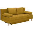 SCHLAFSOFA in Webstoff Gelb  - Gelb/Naturfarben, KONVENTIONELL, Holz/Textil (195/90/90cm) - Cantus