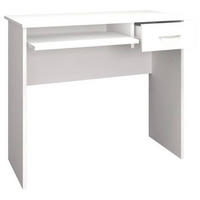 SCHREIBTISCH 85/50/75 cm  in Weiss  - Weiss/Alufarben, Modern, Holzwerkstoff/Metall (85/50/75cm) - MID.YOU