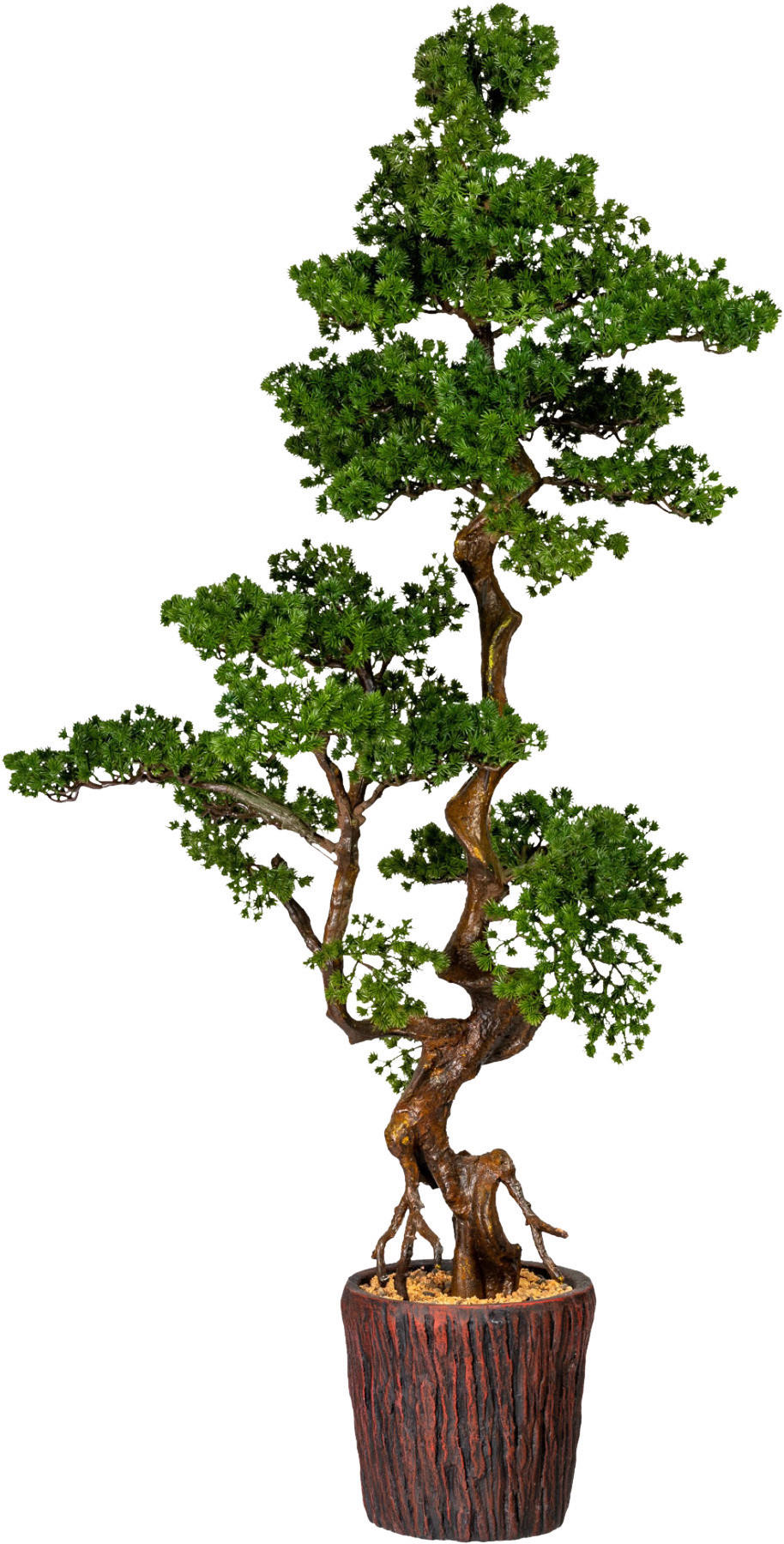 KUNSTPFLANZE Bonsai 155 cm  - Braun/Grün, Design, Keramik/Kunststoff (155cm)