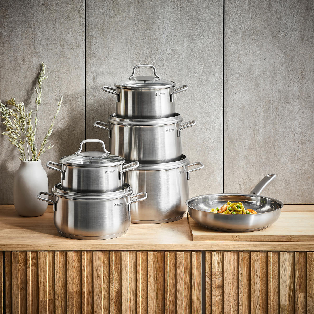 KOCHTOPFSET Brilliant 6-teilig  - Klar/Edelstahlfarben, Basics, Glas/Metall - WMF