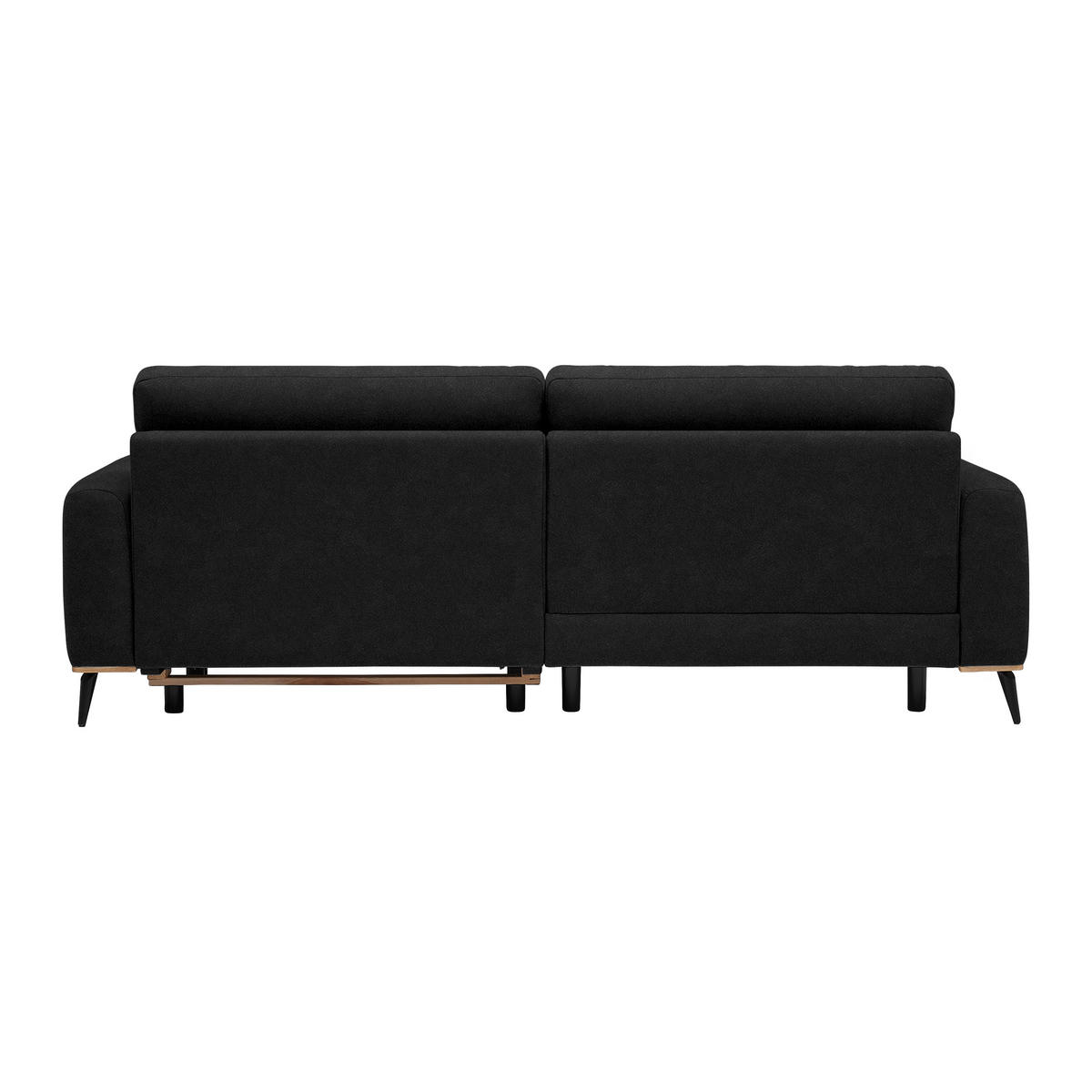 ECKSOFA in Lederlook, Mikrofaser Schwarz  - Schwarz, Konventionell, Holz/Textil (167/234cm) - MID.YOU