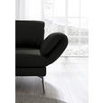 RÉCAMIERE in Echtleder Schwarz  - Chromfarben/Schwarz, Design, Leder/Metall (209/85-109/95-16cm) - Dieter Knoll