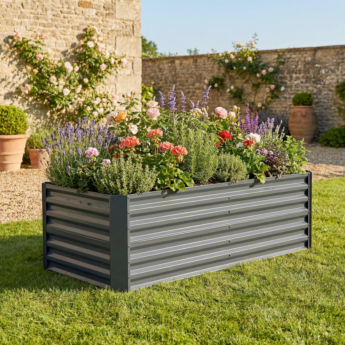 HOCHBEET - Schwarz, Modern, Metall (180/57/90cm)