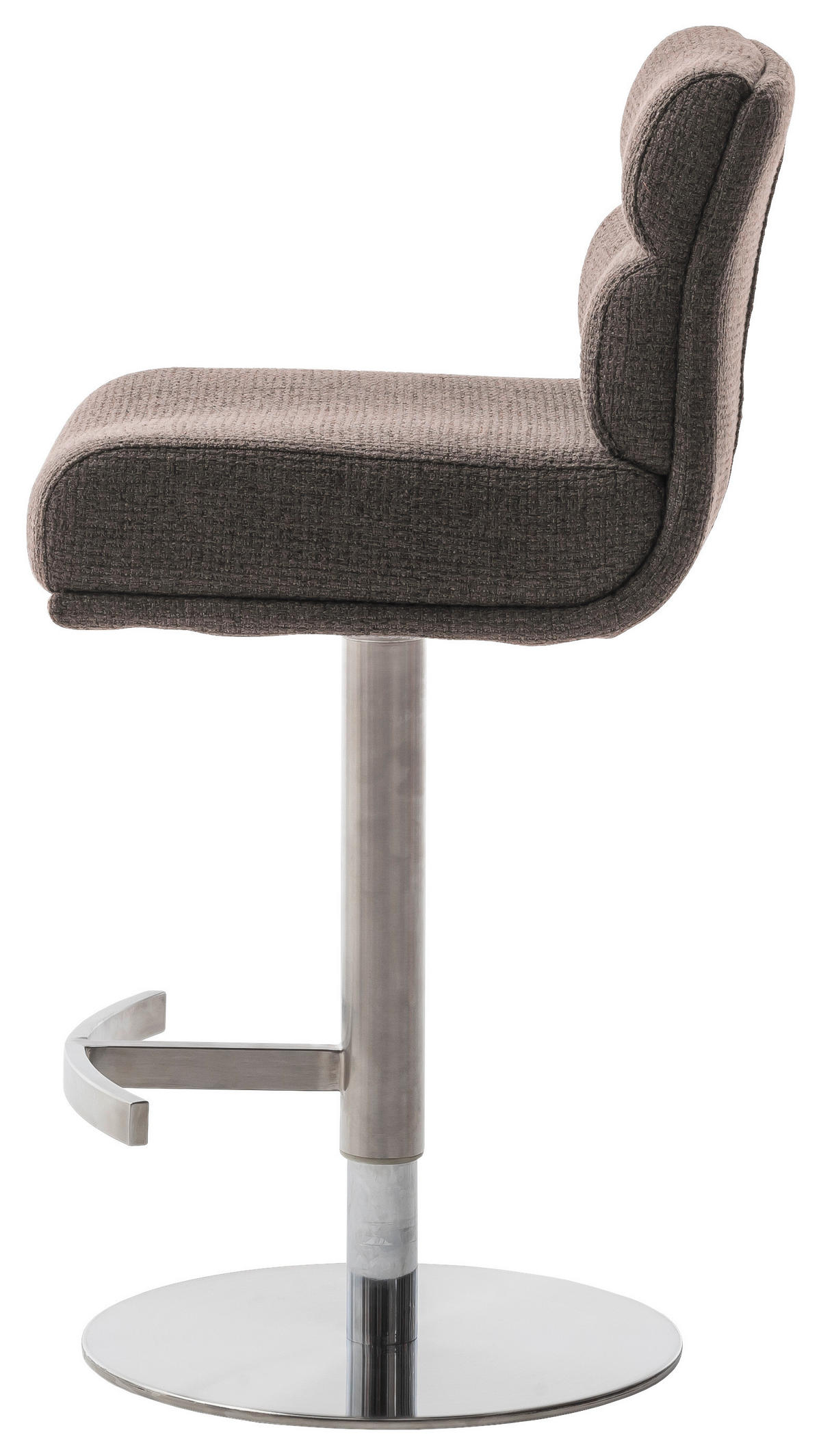 BARHOCKER in Metall, Textil Edelstahlfarben, Cappuccino  - Edelstahlfarben/Cappuccino, Design, Textil/Metall (43/84/52cm) - Dieter Knoll