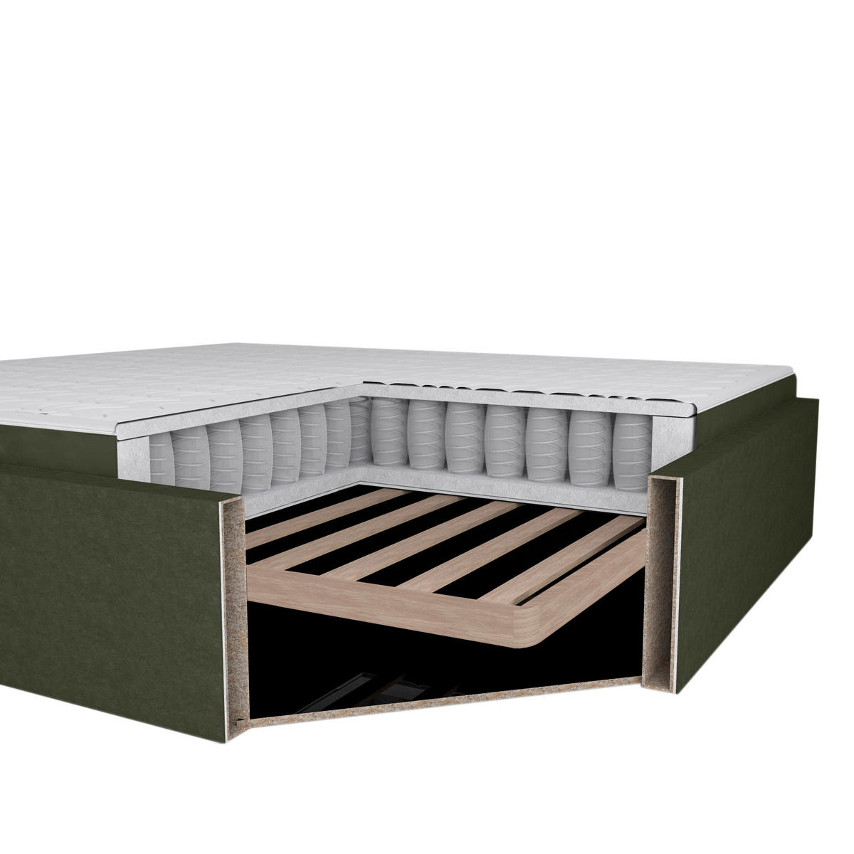 BOXBETT 160/200 cm  in Anthrazit  - Anthrazit/Schwarz, MODERN, Textil (160/200cm) - Livetastic