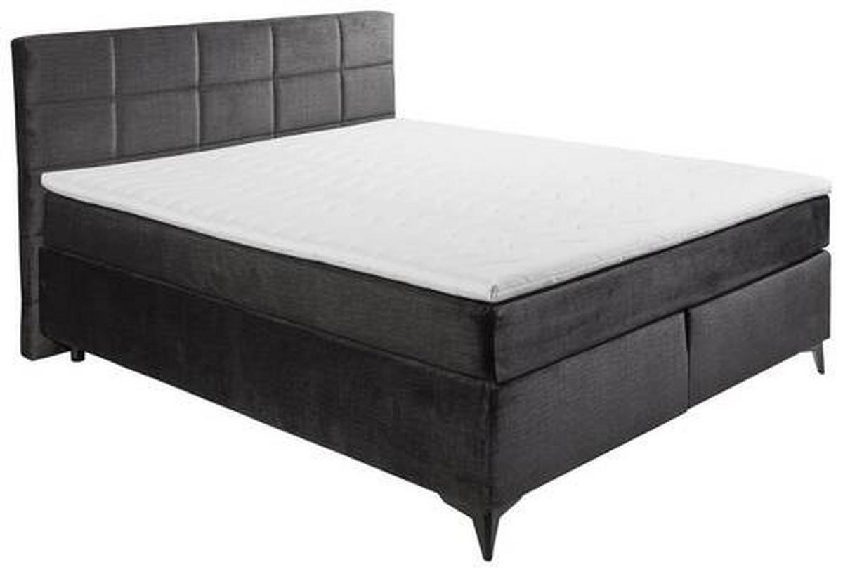 BOXSPRINGBETT 180/200 cm  in Schwarz  - Schwarz, Design, Holzwerkstoff/Kunststoff (180/200cm) - Xora