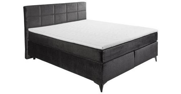 BOXSPRINGBETT 180/200 cm  in Schwarz  - Schwarz, Design, Holzwerkstoff/Kunststoff (180/200cm) - Xora