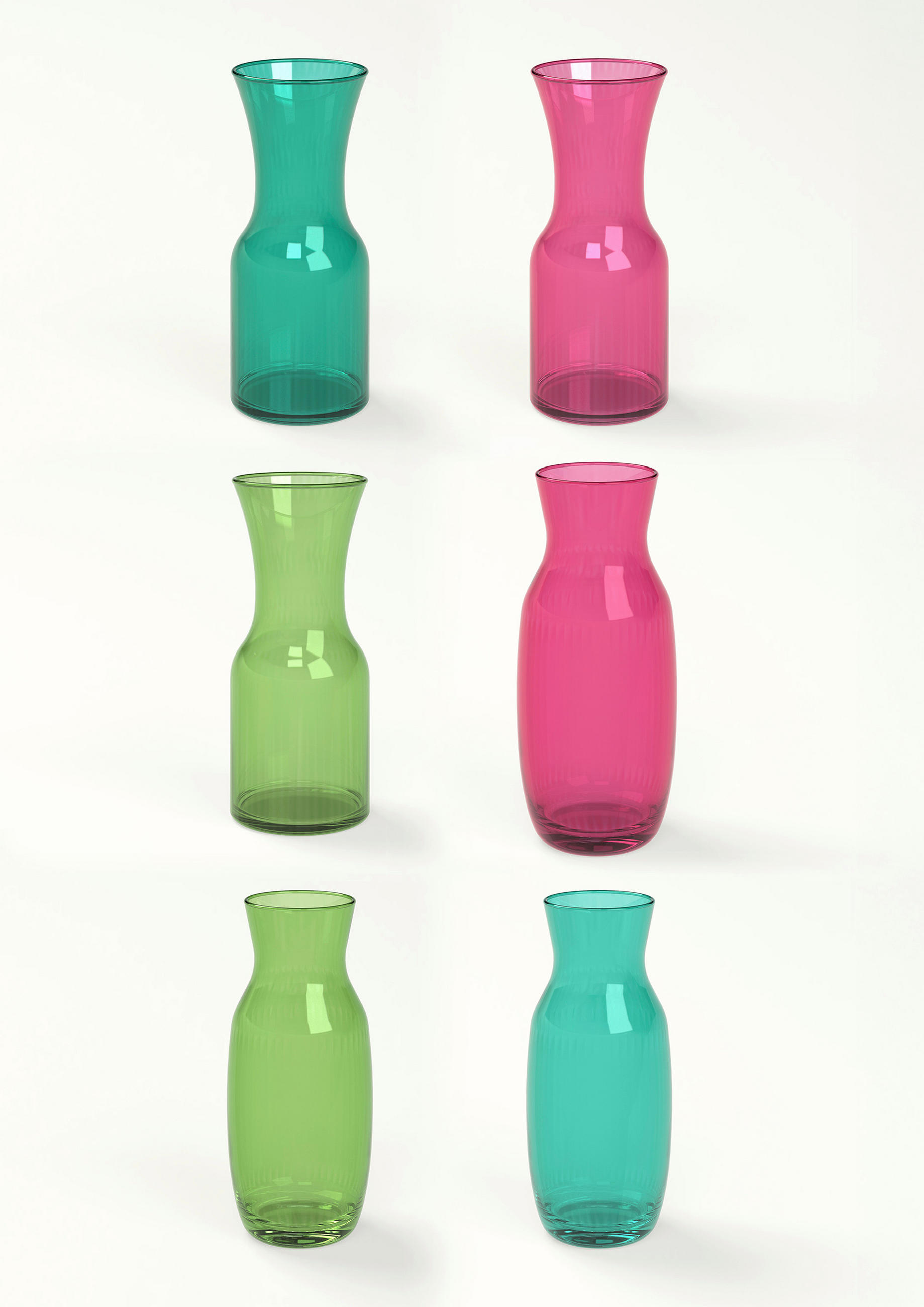 VÁZA, sklo,  - limetková/magenta, Lifestyle, sklo - Ambia Home