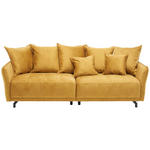 BIGSOFA in Velours Gelb  - Gelb/Schwarz, Design, Textil/Metall (226/91/103cm) - Carryhome