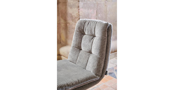 STUHL in Chenille Textil - Schwarz/Grau, Design, Textil/Metall (49/90/68cm) - Johann Jakob