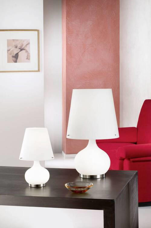 TISCHLEUCHTE Ade 20/33 cm   - Weiß, Design, Glas/Metall (20/33cm) - Fabas Luce