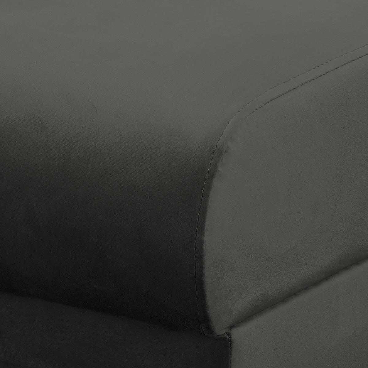 ECKSOFA Mikrofaser Dunkelgrau  - Wengefarben/Dunkelgrau, Design, Holz/Textil (230/150cm) - Livetastic