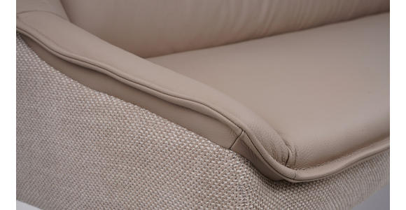 ECKBANK 178/237 cm Webstoff Echtleder Taupe - Taupe/Schwarz, Design, Leder/Textil (178/237cm) - Novel