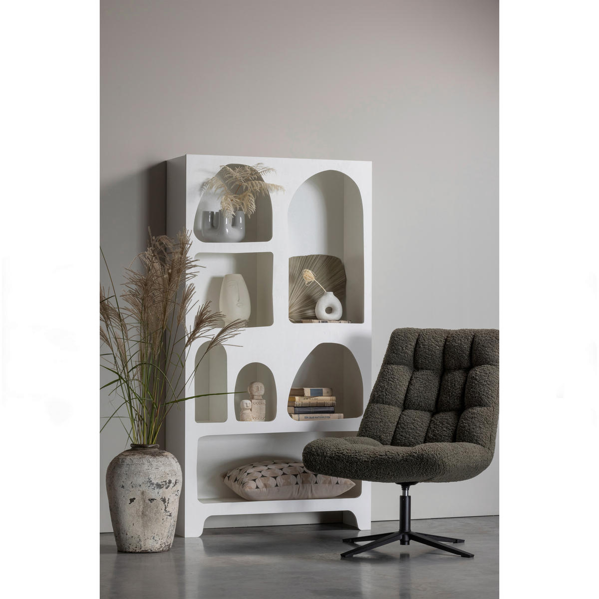 SESSEL in Teddystoff Dunkelgrün  - Dunkelgrün/Schwarz, Design, Textil/Metall (70/101/85cm) - Livetastic