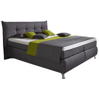 BOXSPRINGBETT 180/200 cm  in Anthrazit  - Chromfarben/Anthrazit, Design, Textil/Metall (180/200cm) - Carryhome