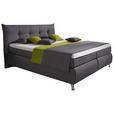 BOXSPRINGBETT 180/200 cm  in Anthrazit  - Chromfarben/Anthrazit, Design, Textil/Metall (180/200cm) - Carryhome