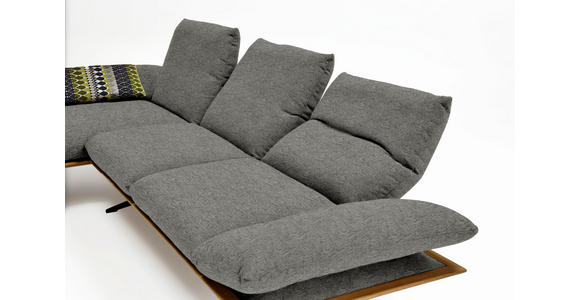 ECKSOFA in Flachgewebe Grau  - Schwarz/Grau, Design, Holz/Textil (159/314cm) - Dieter Knoll