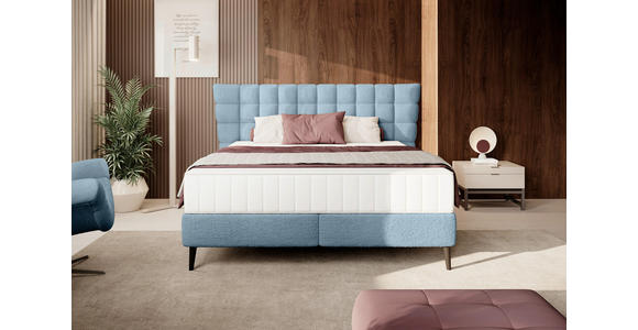 BOXSPRINGBETT 180/200 cm in Petrol - Petrol/Schwarz, Design, Holz/Holzwerkstoff (180/200cm) - Esposa