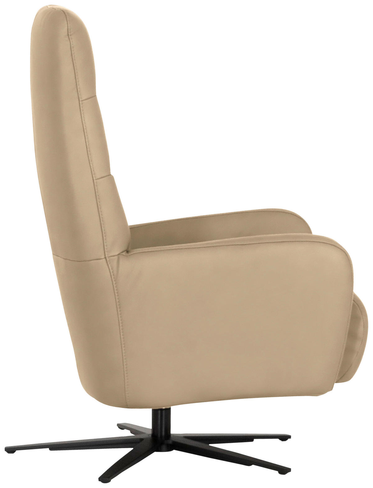RELAXSESSEL Leder Sandfarben  - Sandfarben/Schwarz, Modern, Leder/Metall (66/110/83cm) - Joop!